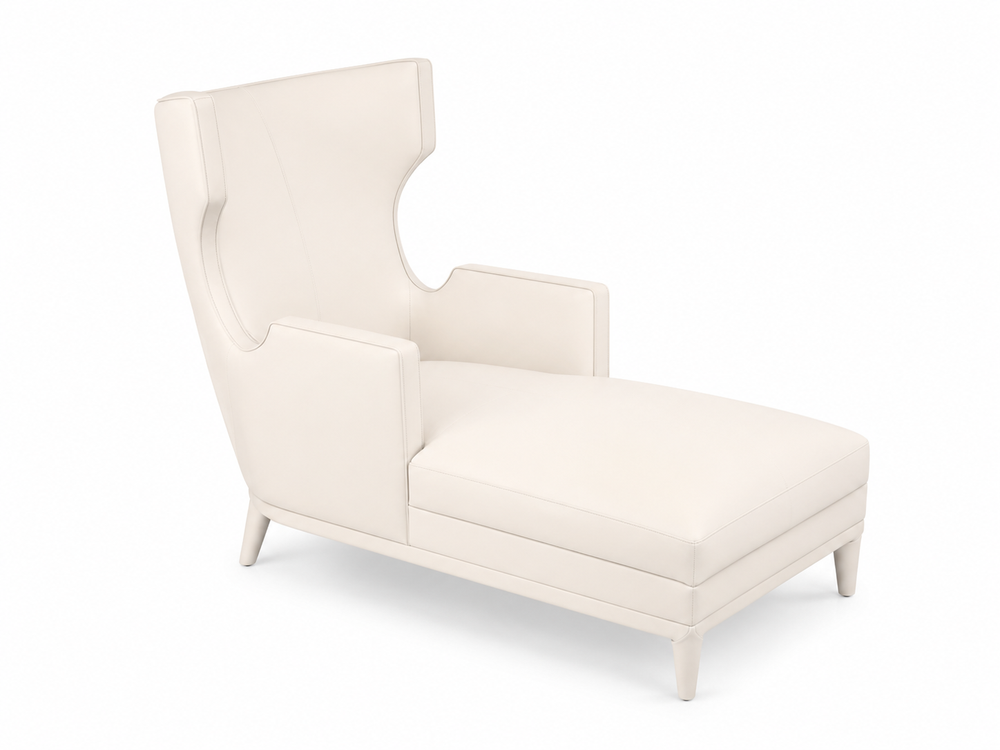 Fluid Lounge Chair in Leather and Wood