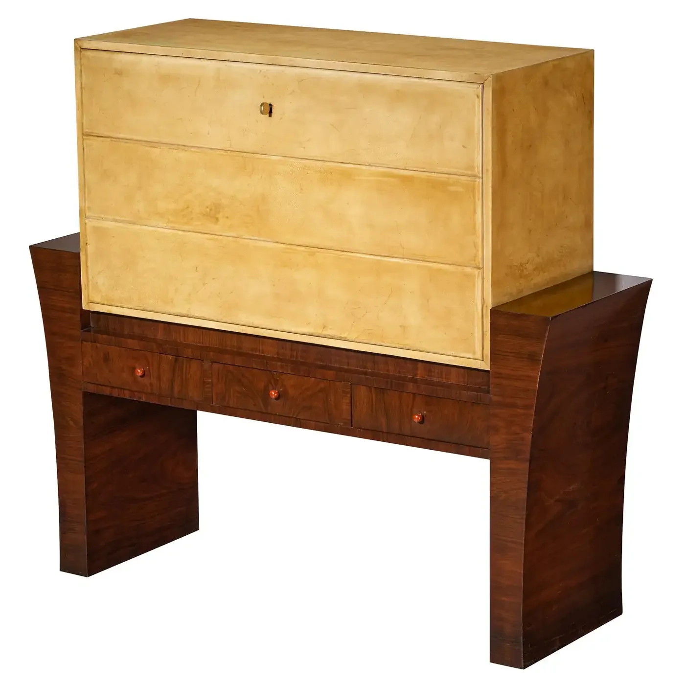 Milano Bar Cabinet in Parchment and Wood