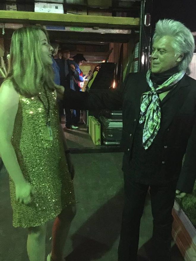 Marty Stuart telling me he heard and liked my fiddle playing (backstage at the Gram Parson Guitar Pull in Waycross, Ga)