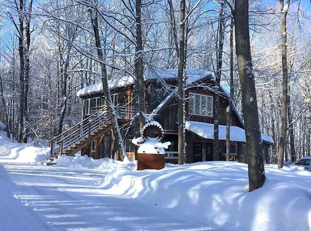 The studio building in winter light.  Top floor, painting studio, ground level sculpture/workshop area.
#artstudio #studiolife #artstudiolife #nbartists #canadianartists #artistsintheirstudios