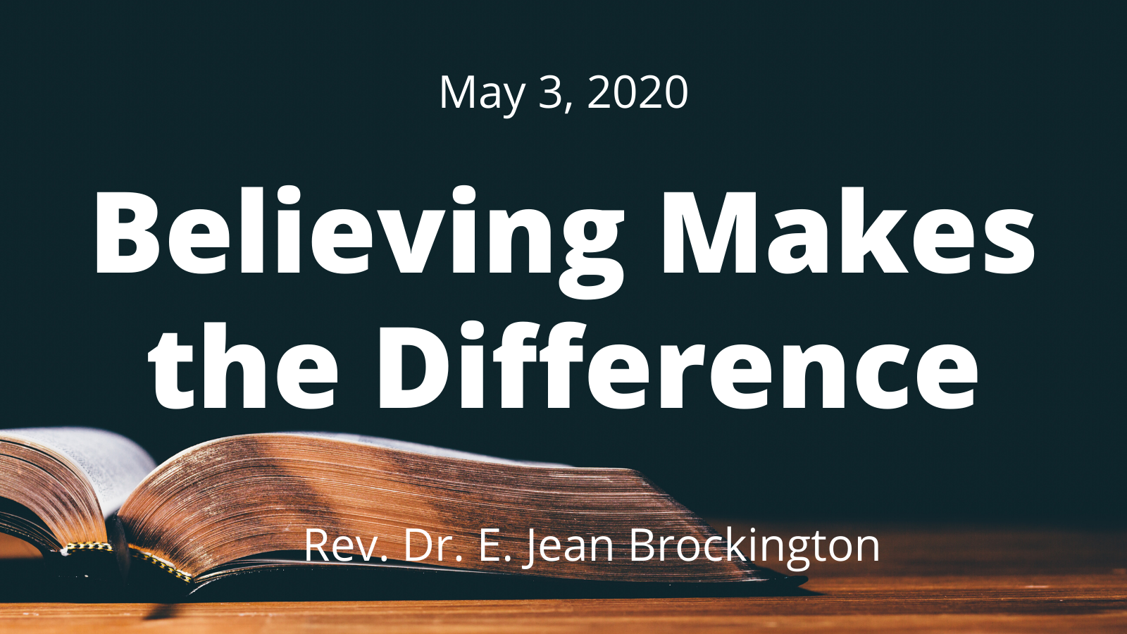 2020-05-03 Believing Makes the Difference