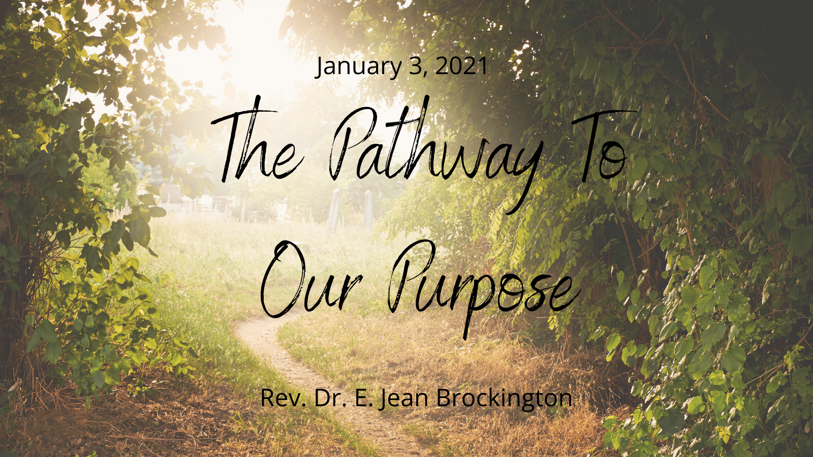 2021-01-03 The Pathway To Our Purpose