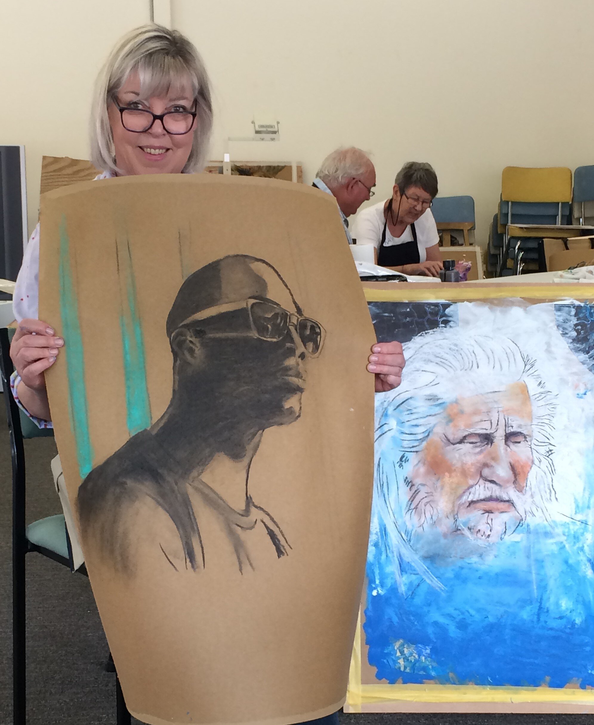 Mixed media portrait workshop