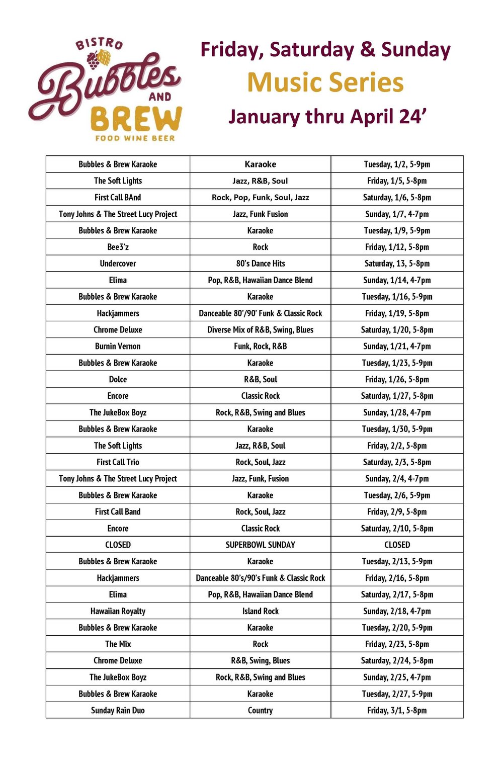 Encore at Bubbles & Brew — Visit Hill