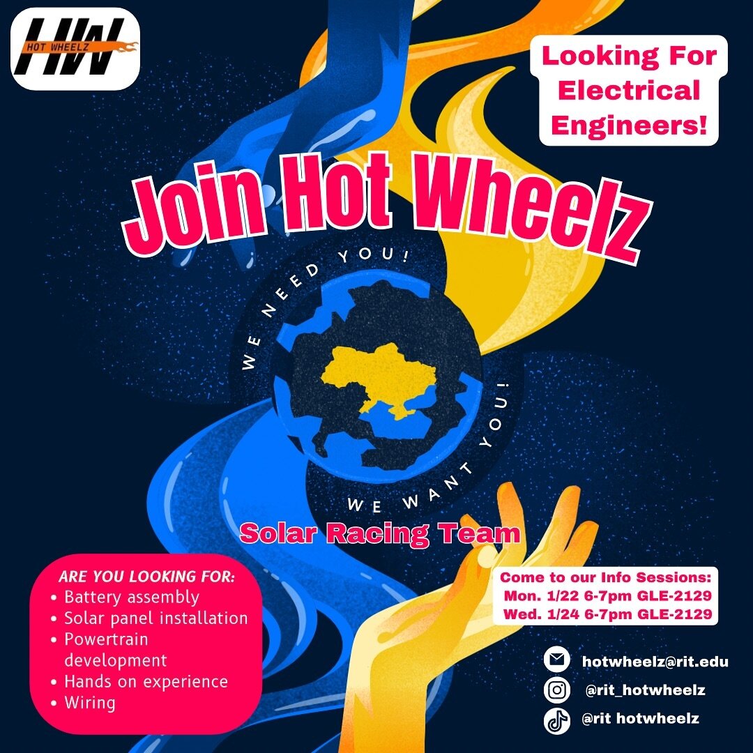 Looking for electrical engineers!
Are you looking to get more hands on experience and learn new skills for the future? 
Come check out HotWheelz! ⚡️💡👩&zwj;💻👨&zwj;💻