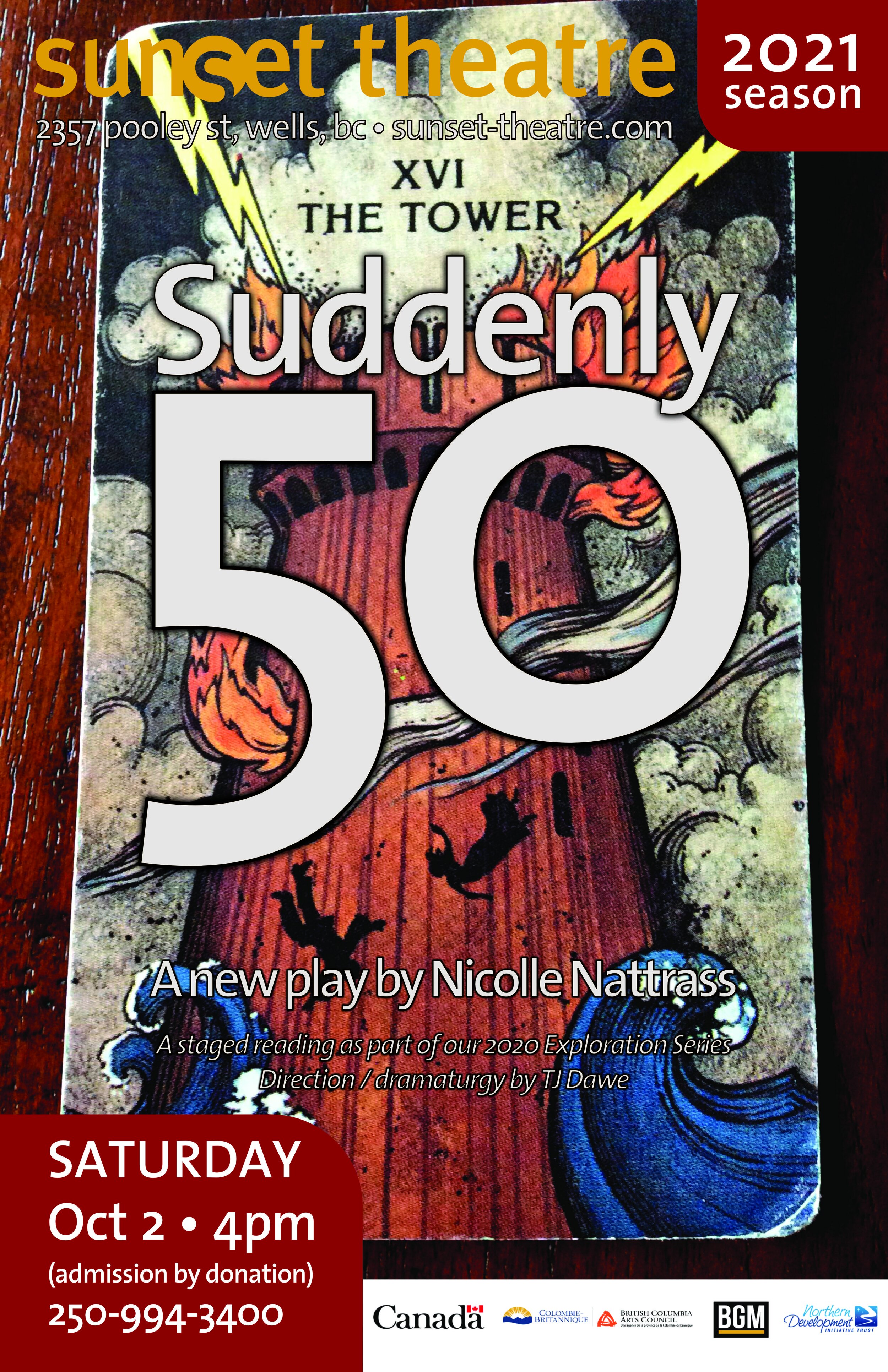 Oct 2 • Staged Play Reading • Suddenly 50... • Written & Performed by Nicolle Natrass