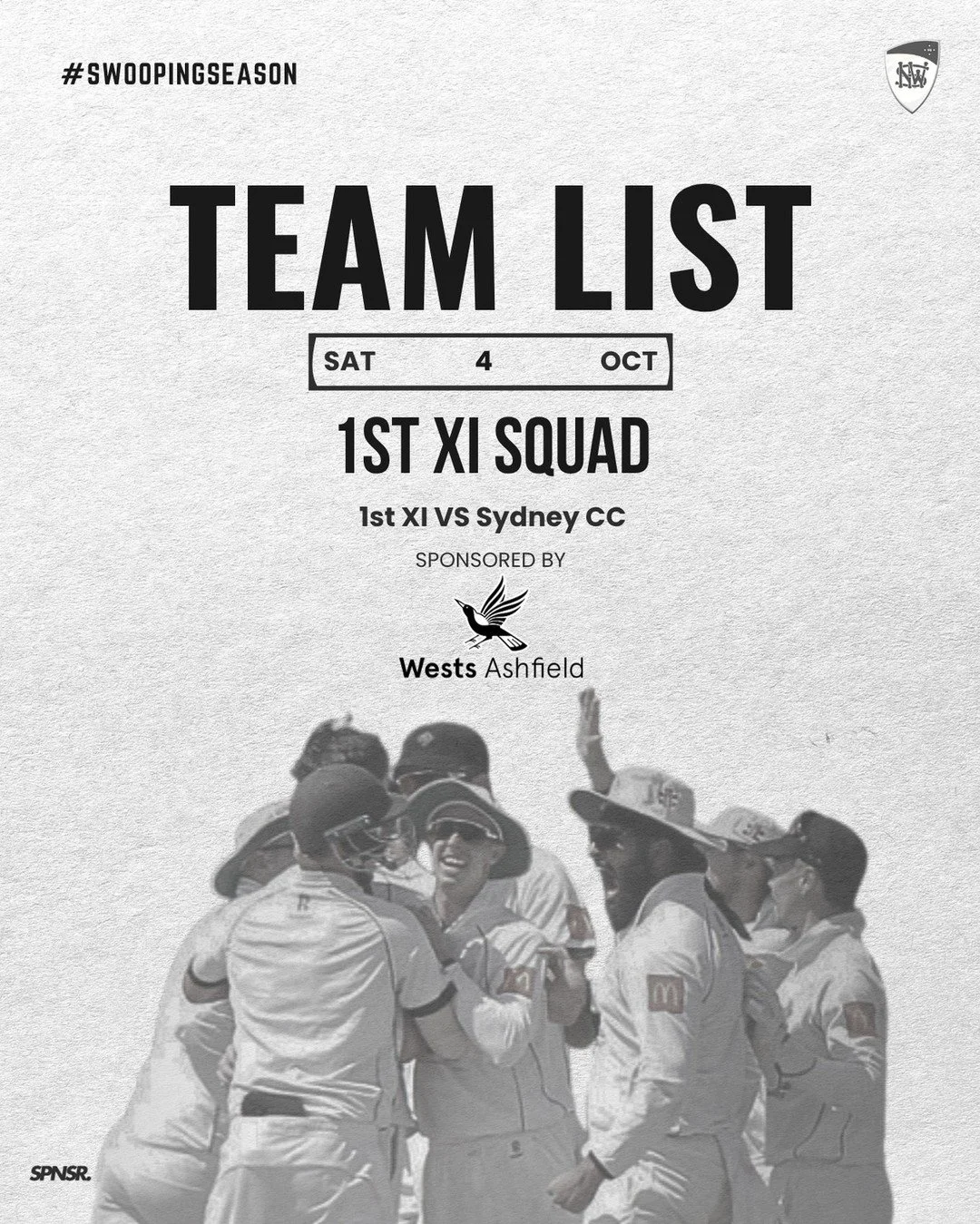 The 1st XI are set to take on Sydney CC this Saturday. A strong line-up named and the boys are ready for a big clash. 

Let&rsquo;s get behind them!🦅

#swoopingseason #betterpeoplethroughcricket