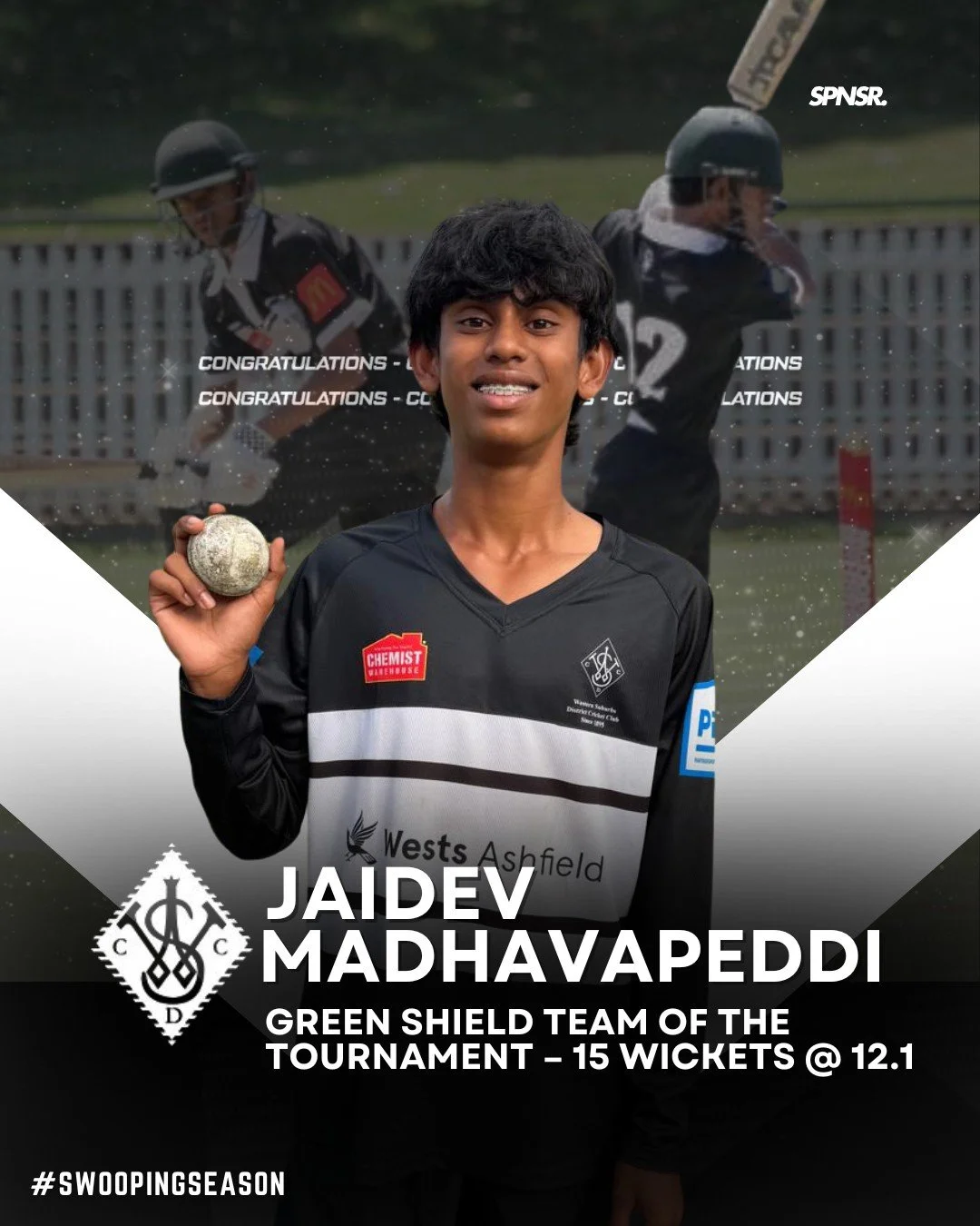 Congratulations to Jaidev Madhavapeddi on his selection in to the 2025/26 AW Green Shield Team of the Year.

Jaidev took 15 wickets at an average of 12.1, amazing work from the youngster!

#swoopingseason #betterpeoplethroughcricket