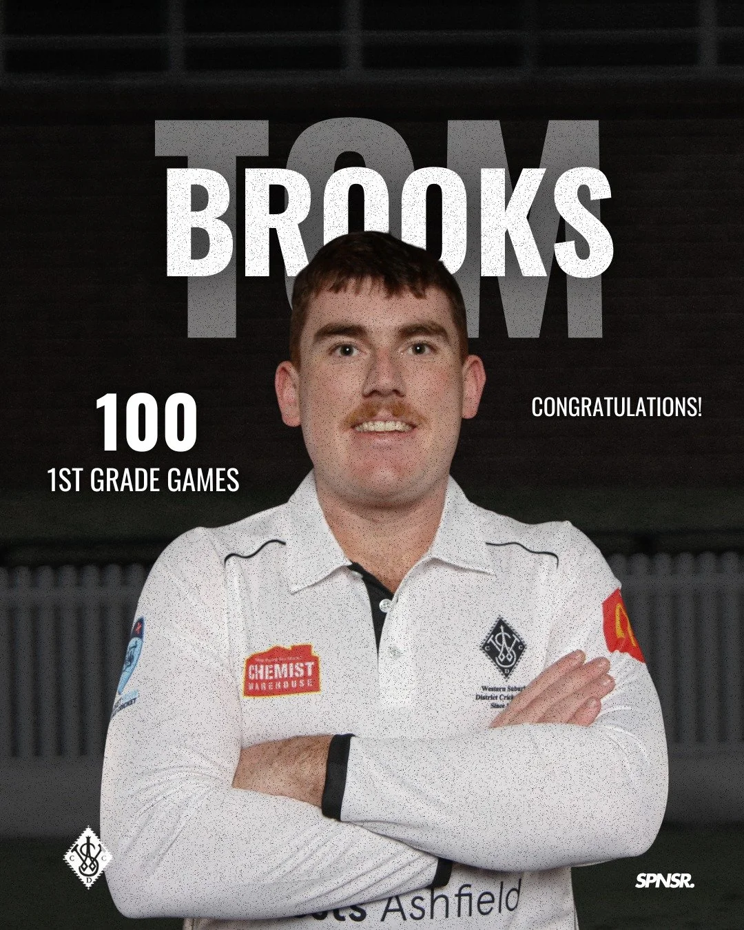 Congratulations to the Kirribilli Cowboy Tom Brooks on reaching 100 games in first grade in day 1 of Saturday's fixture against Gordon.

#swoopingseason # betterpeoplethroughcricket