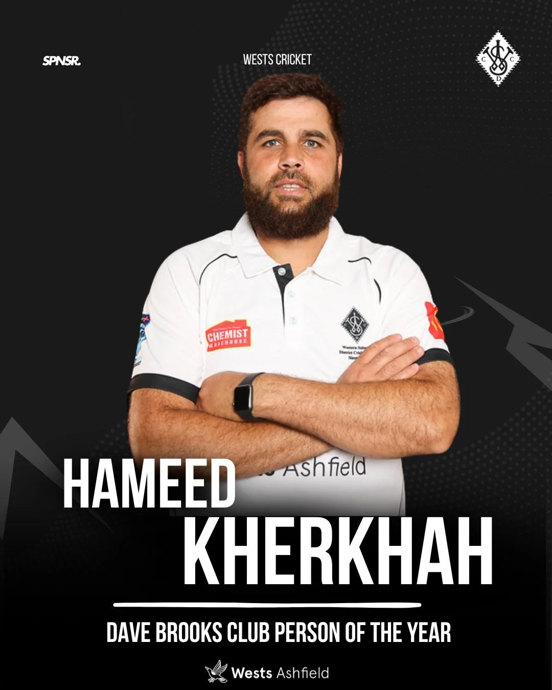 Congrats to the Hammer, Hameed Kherkhah &mdash; Dave Brooks Club Person of the Year.

Well deserved 🌟 

#swoopingseason #betterpeoplethroughcricket