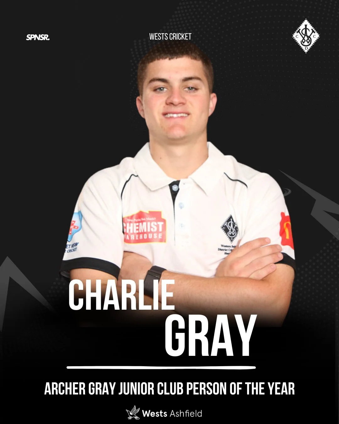 Not one award but two 🤩

Charlie Gray has won the Archer Gray Junior Club Person of the Year and the Bernie O'Neil Award.

Thoroughly deserved. Congratulations, Charlie.

#swoopingseason #betterpeoplethroughcricket