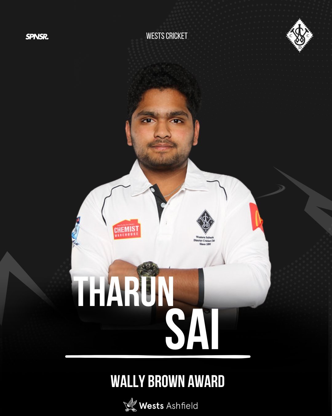 Tharun Sai &mdash; winner of the Wally Brown Award.

Best debut season by a U21 Player, judged by the board. Awarded to a player available for at least two-thirds of grade matches this season who had not played more than 3 grade games in the previous