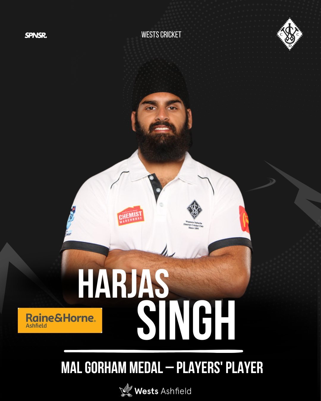 Five awards. One night. Harjas Singh had a presentation evening to remember. Congratulations, Harjas &mdash; what a season 🤩

🏆 Mal Gorham Medal &ndash; Players' Player
🏆 Bob Simpson Award &ndash; Most Runs - 1,425 runs (Ave 59.38)
🏆 Herbert Prat