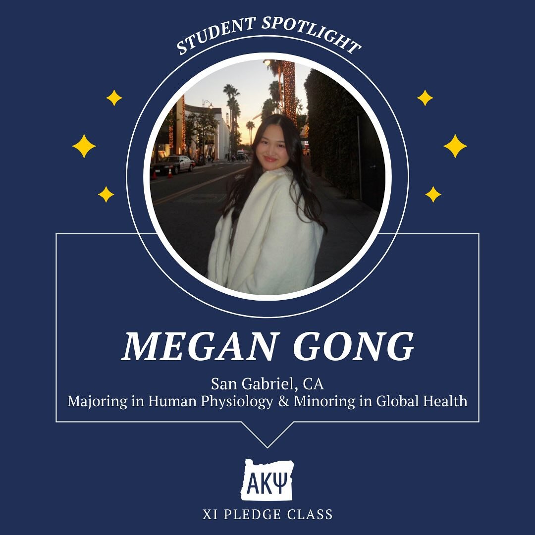 𝙈𝙚𝙚𝙩 𝙈𝙚𝙜𝙖𝙣 𝙂𝙤𝙣𝙜!

Megan is a second-year student studying Human Physiology with a minor in Global Health. She is from San Gabriel, California and is apart of the Xi Pledge Class!

&ldquo;AKPsi has allowed me to work on myself professiona