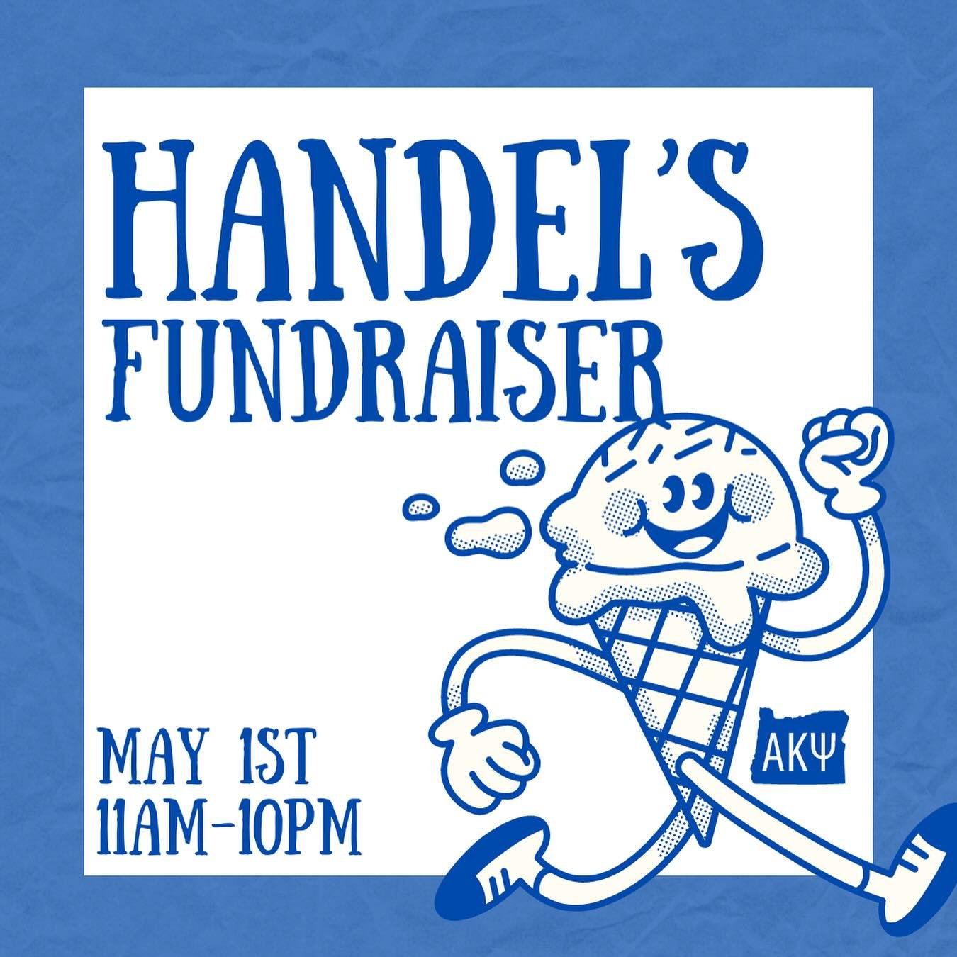 Support Kappa Chapter! Buy some ice cream from Handel&rsquo;s Ice Cream this upcoming Wednesday, May 1st from 11AM-10PM🌟💙