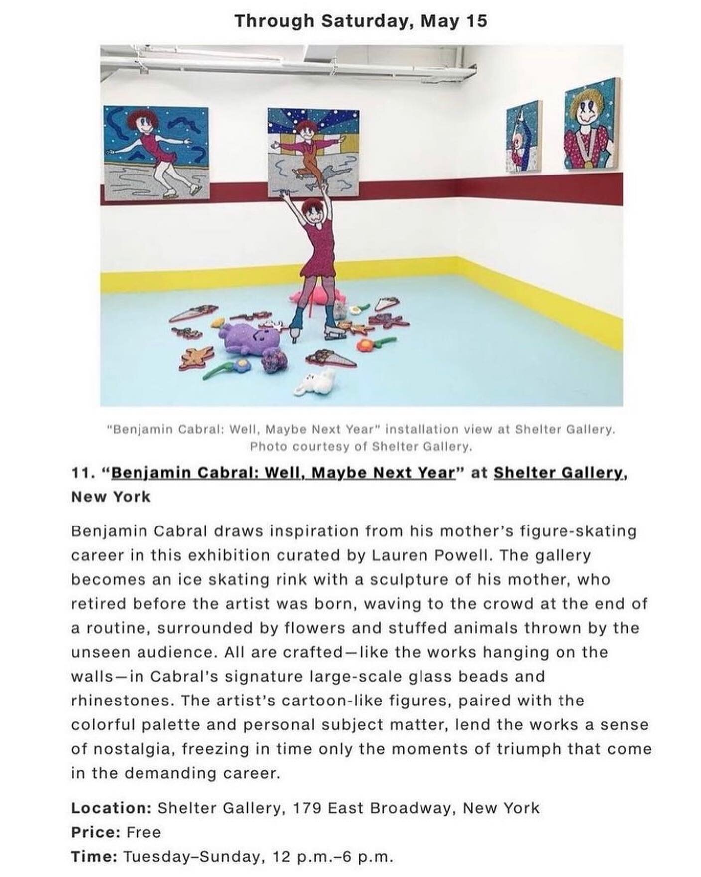 💫did you know that @benjamincabral &lsquo;s 𝘞𝘦𝘭𝘭, 𝘔𝘢𝘺𝘣𝘦 𝘕𝘦𝘹𝘧 𝘠𝘦𝘢𝘳 at @shelter_gallery curated by #laurenpowellart was recommended as a top 12 things for your art📆 in this art world we live in by @artnet this week? &amp; how perfect