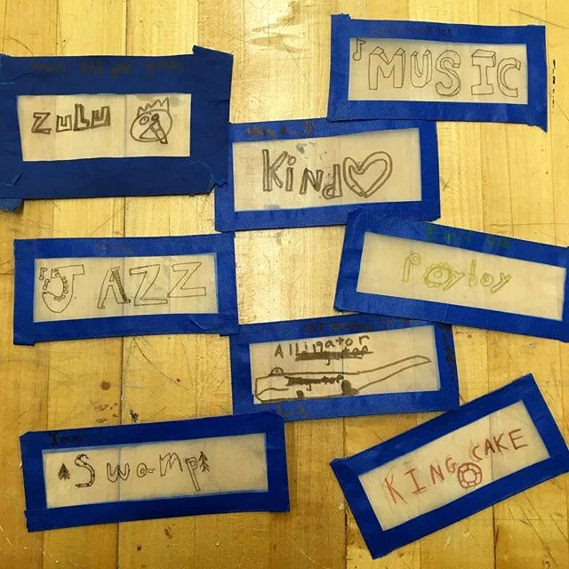 Oh yeah! The first Temporary Text Collective workshop with Ms. Ruby&lsquo;s 3rd-5th grade art classes was a success. We played with screens, talked about what makes New Orleans special, and the kids got a chance to design magnets for their own instal