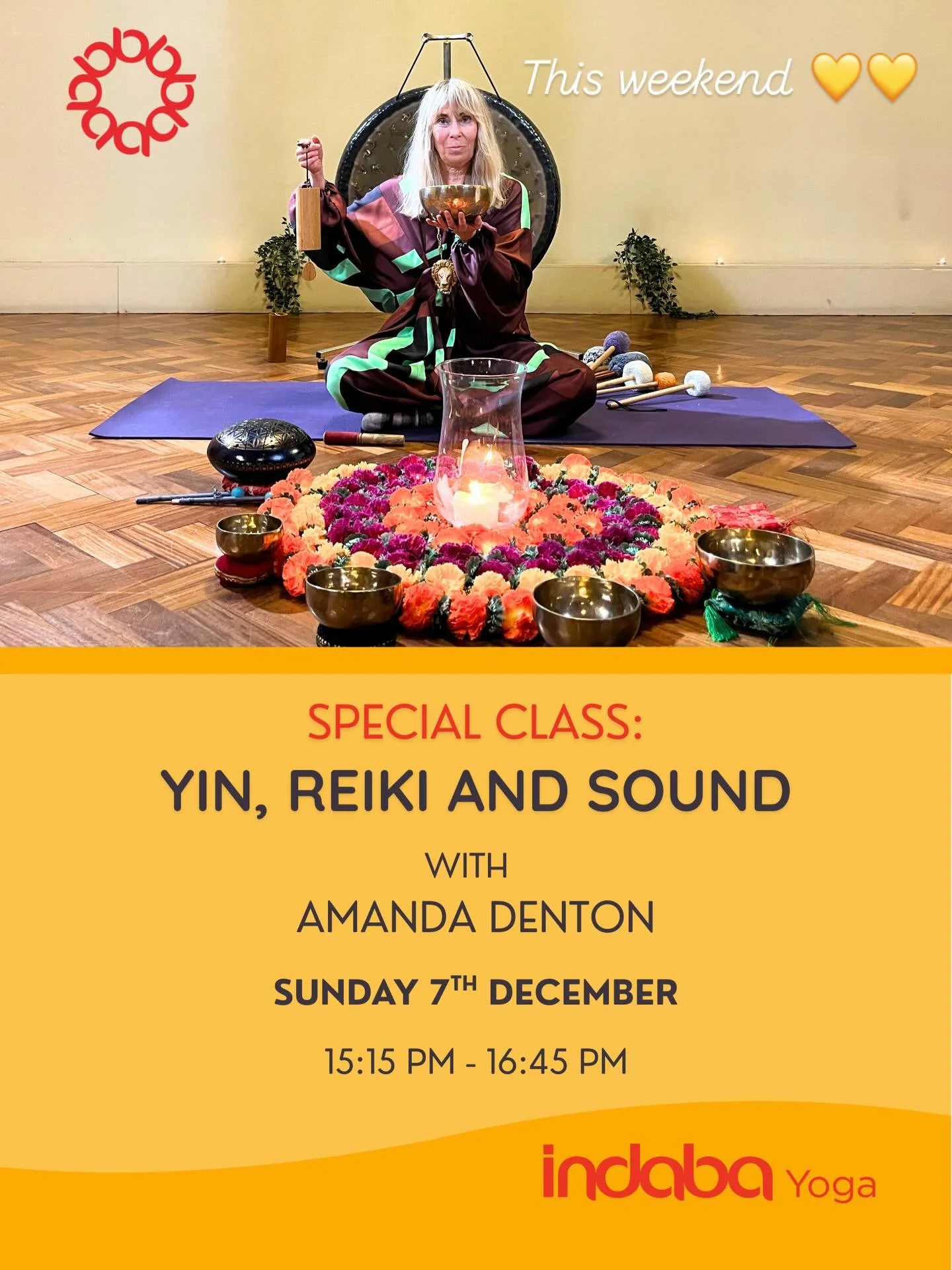 This Sunday, we welcome Amanda Denton for a deeply restorative session that brings together Yin, Reiki and Sound &ndash; a beautiful class at a time when many of us need grounding and a reset. 

Sunday 7 December
3.15 to 4.45pm

Open to all levels.


