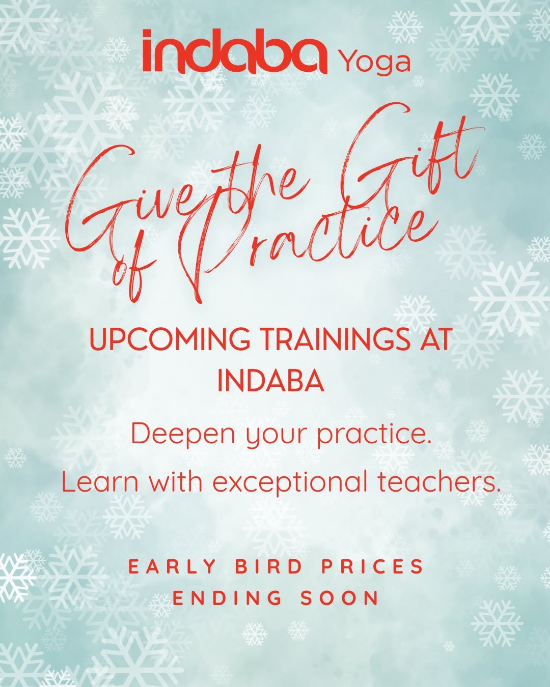 ✨ Give the Gift of Practice This Christmas ✨
Teacher Trainings &amp; Advanced Immersions for 2026

If you&rsquo;re looking for a gift with depth and meaning this year &mdash; something that lasts far beyond the festive season &mdash; our 2026 trai