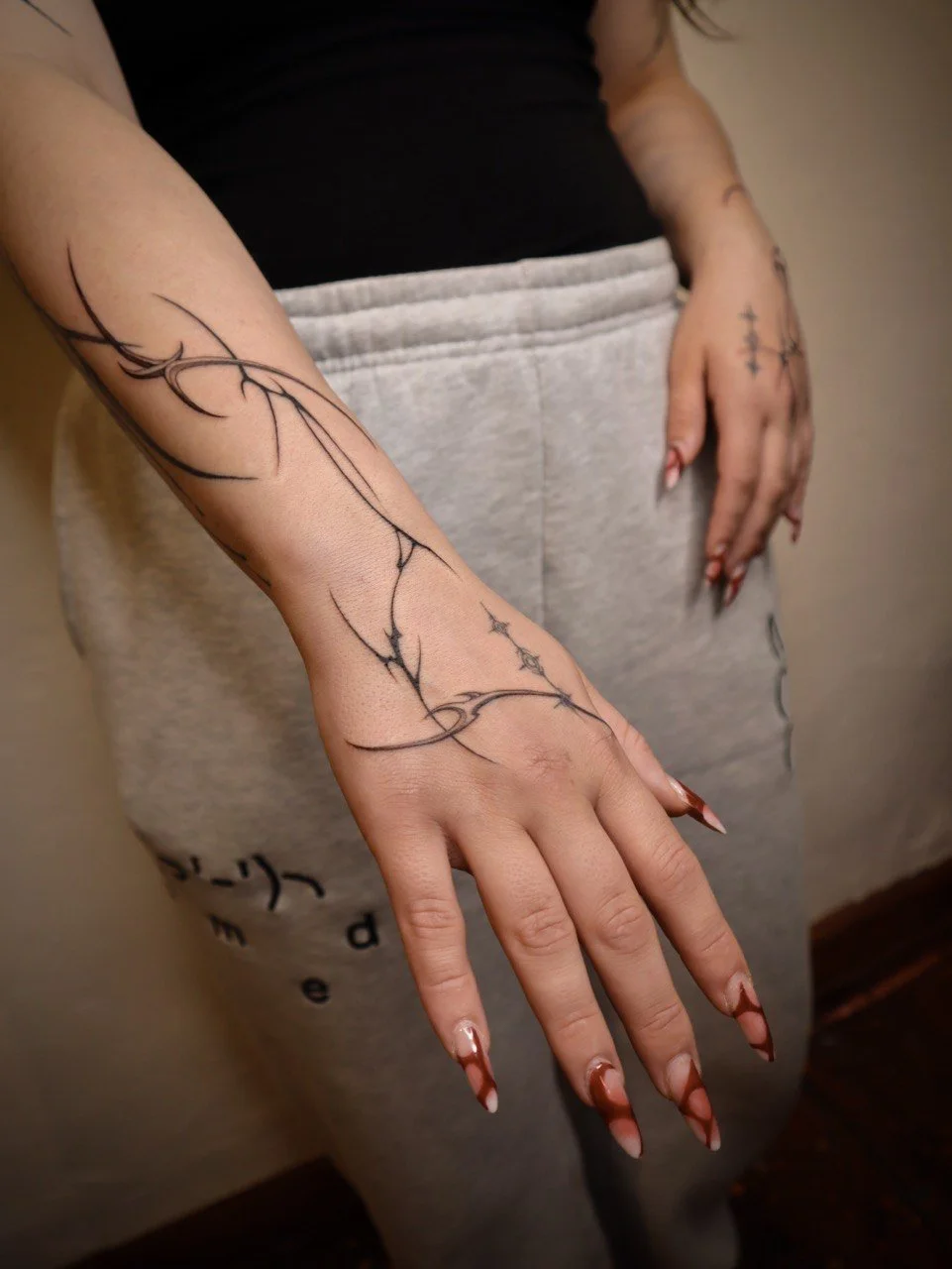 Abstract neo tribal hand tattoo Helsinki