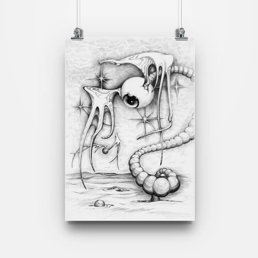 skeleton, surrealism, sister serpent, art print, ballpoint pen graphics, dark art, illustration, tattoo design