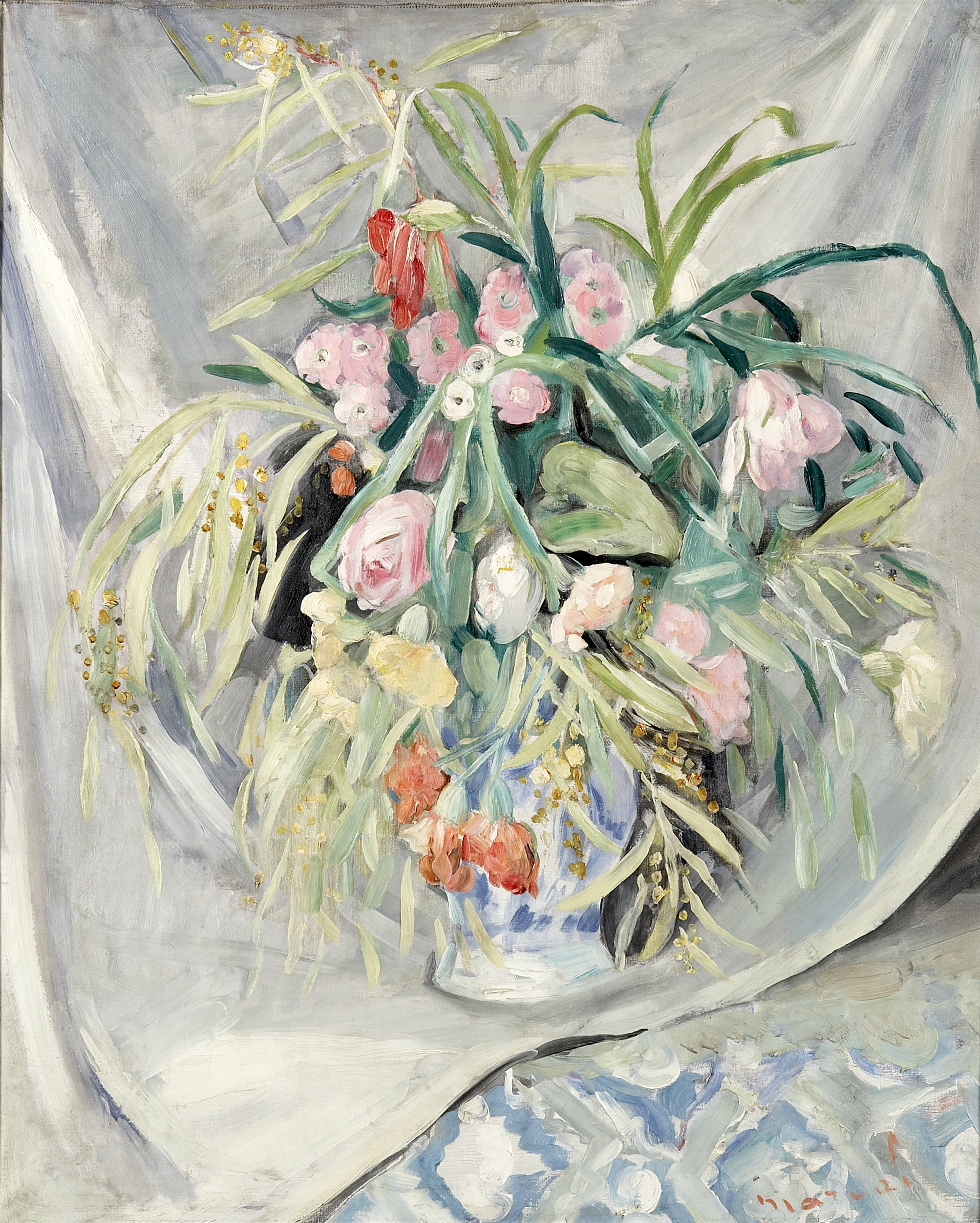 Bouquet au Voile Blanc, c 1925. Huile sur toile, 100 x 80 cm. Collection privée.