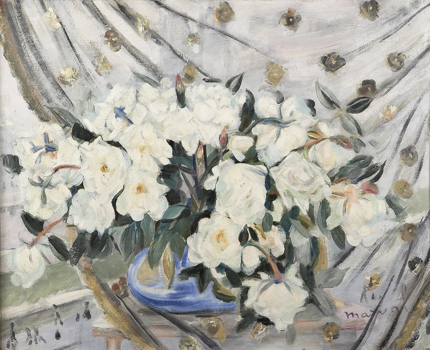 Pivoines Blanches à ma Fenêtre, c 1920. Huile sur toile, 81 cm x 100 cm. Collection Privée, Paris.