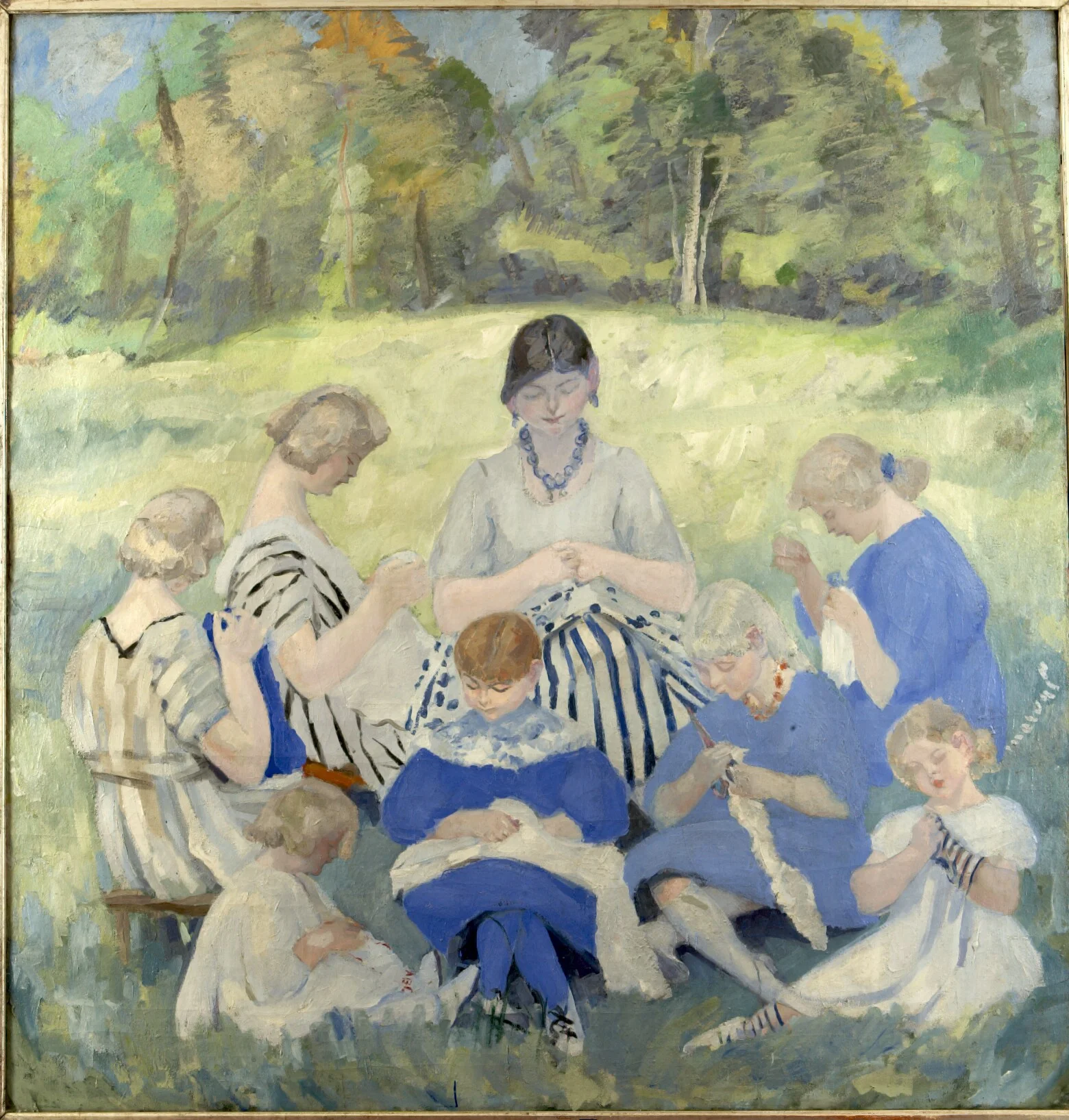Les Soeurs Couseuses, 1912. Huile sur toile, 200 x 200 cm. Collection Galerie Katia Granof et Pierre Larock, Paris.