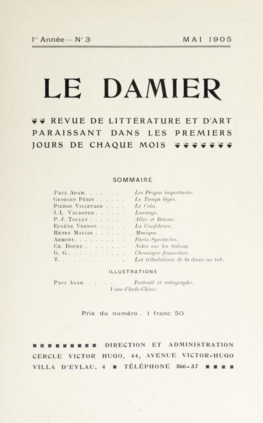 1905 Le Damier 2:2 couv.png