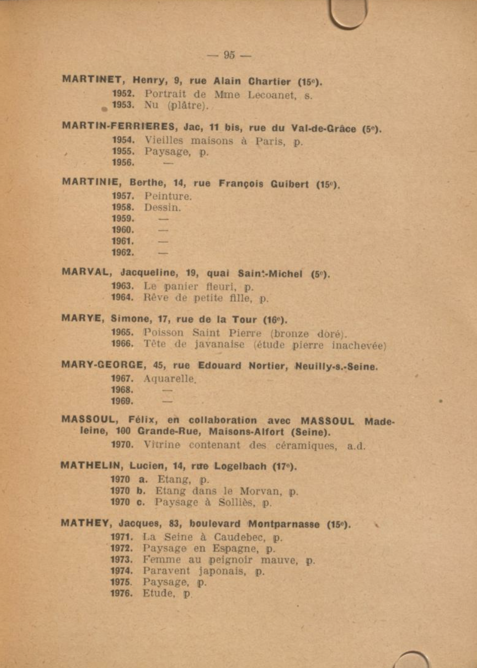 Catalogue, Salon des Tuileries, 1928 (Copy)