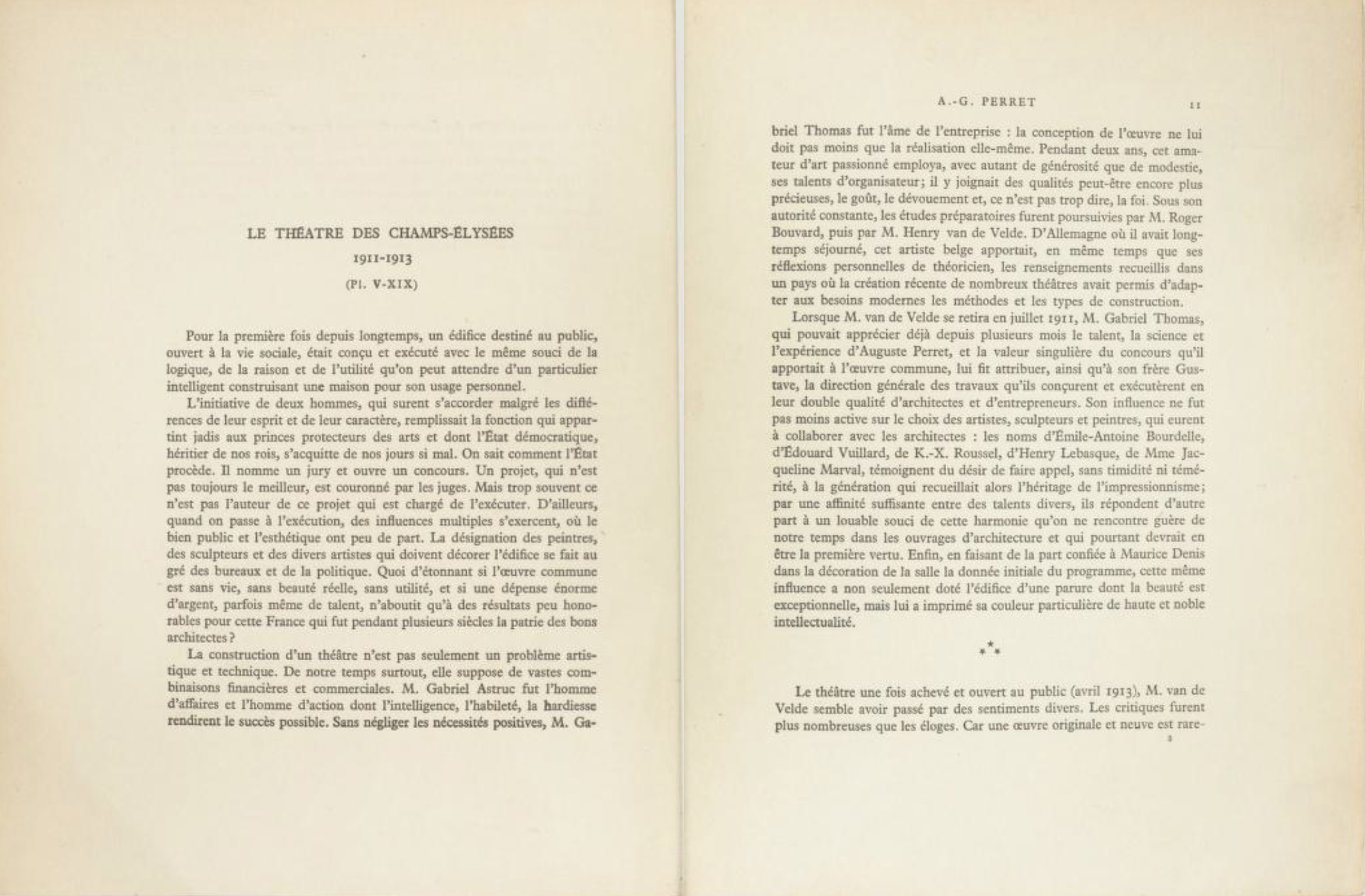 A.G. Perret et l'architecture du Béton Armé, Paul Jamot, 1927