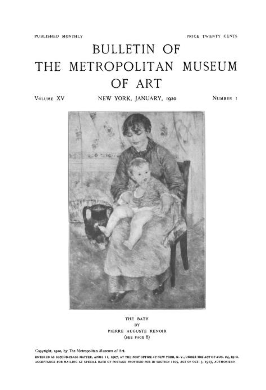 Bulletin of the Metropolitan Museum of Art, January 1920