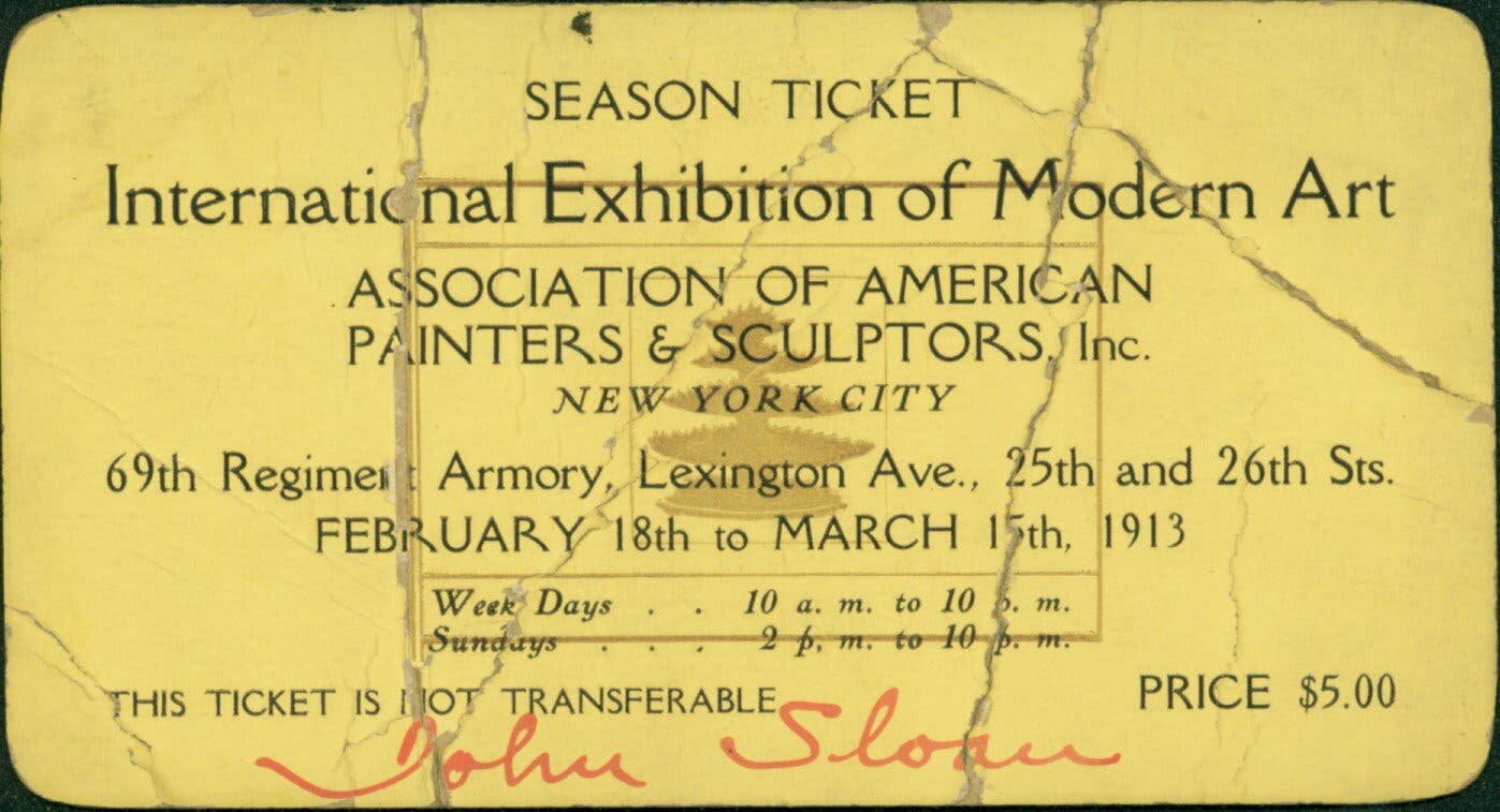 Armory Show, Internation Exhibition of Modern Art ticket, 1913