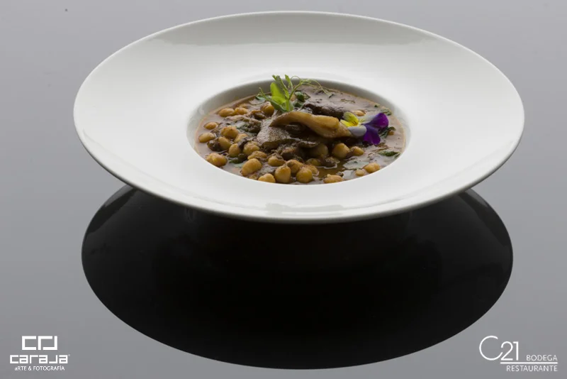 Garbanzos a la Brasa con Setas 