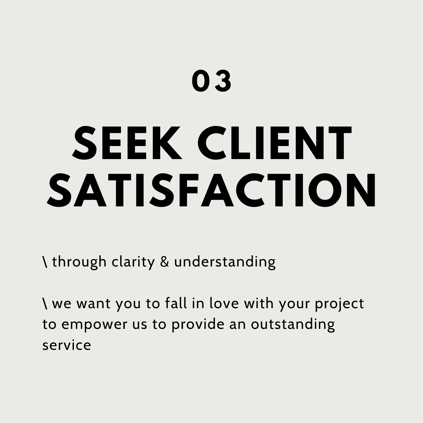 client satisfaction in architecture