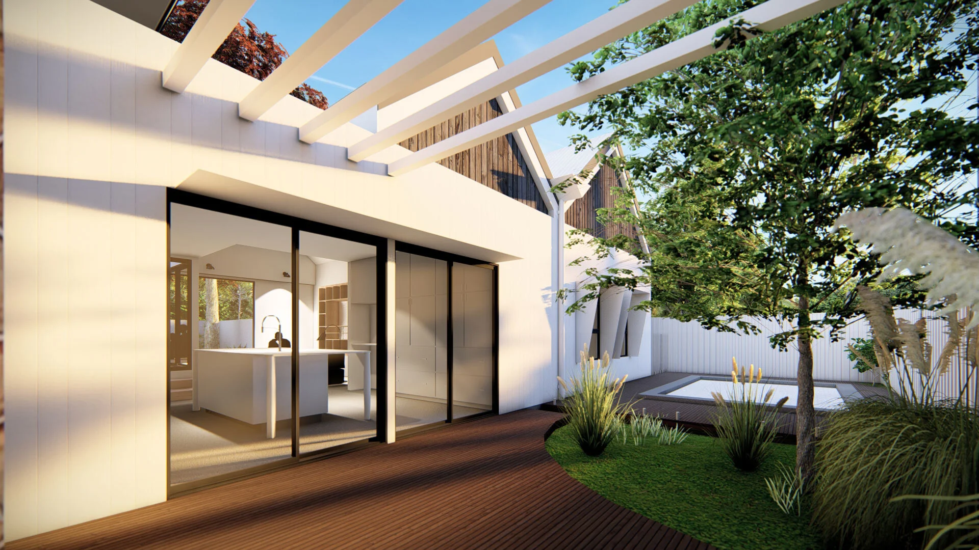 Vilminore Extension outdoor living flame tree