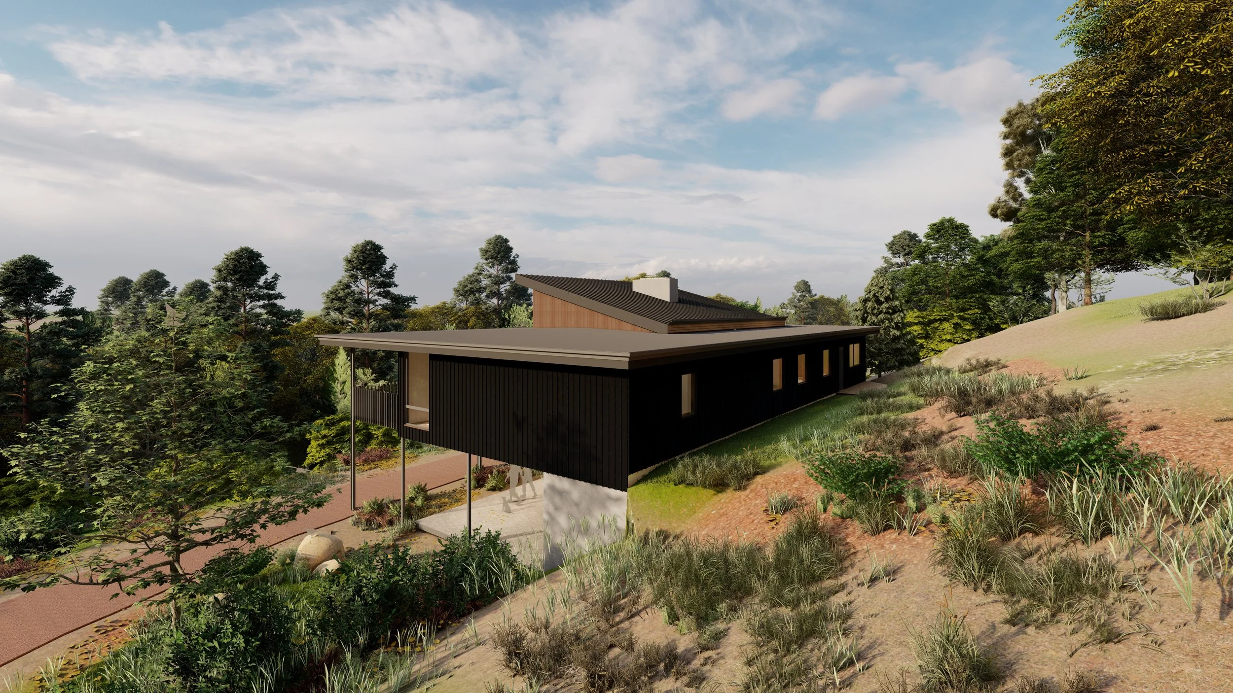 Bickley Residence living spaces wraparound terrace
