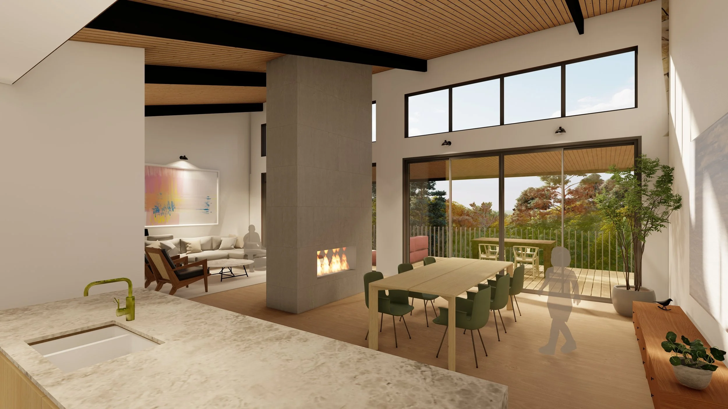 Bickley Residence fireplace living
