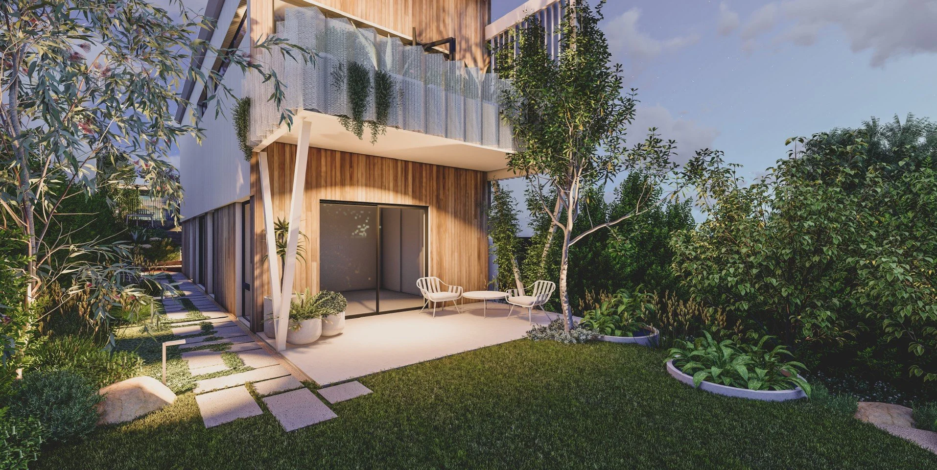Torrens Park Passive House outdoor rooms