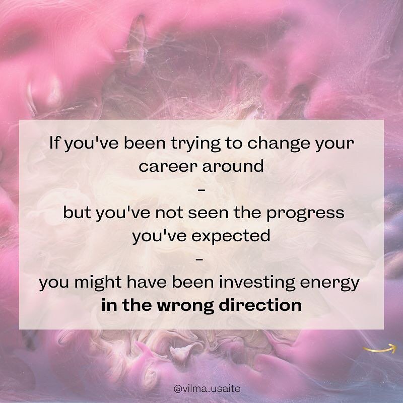 Wonder why you are not creating faster &amp; more consistent results in your career &amp; life?

It might be that you&rsquo;ve been investing your energy in the wrong direction. Swipe to learn more 🤍

#careeralignment #careerchanger #careerchangewit