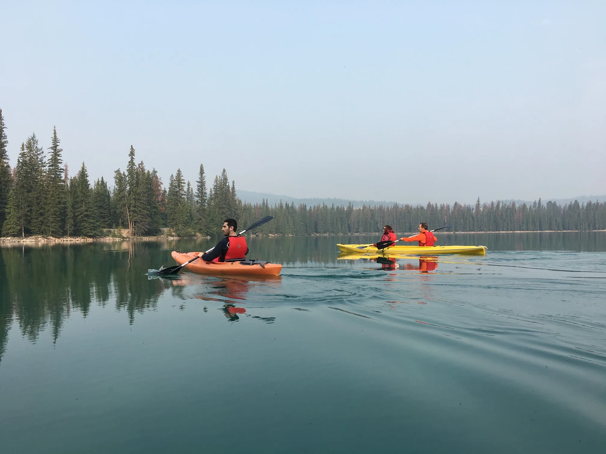Granoff family and friends kayaking.