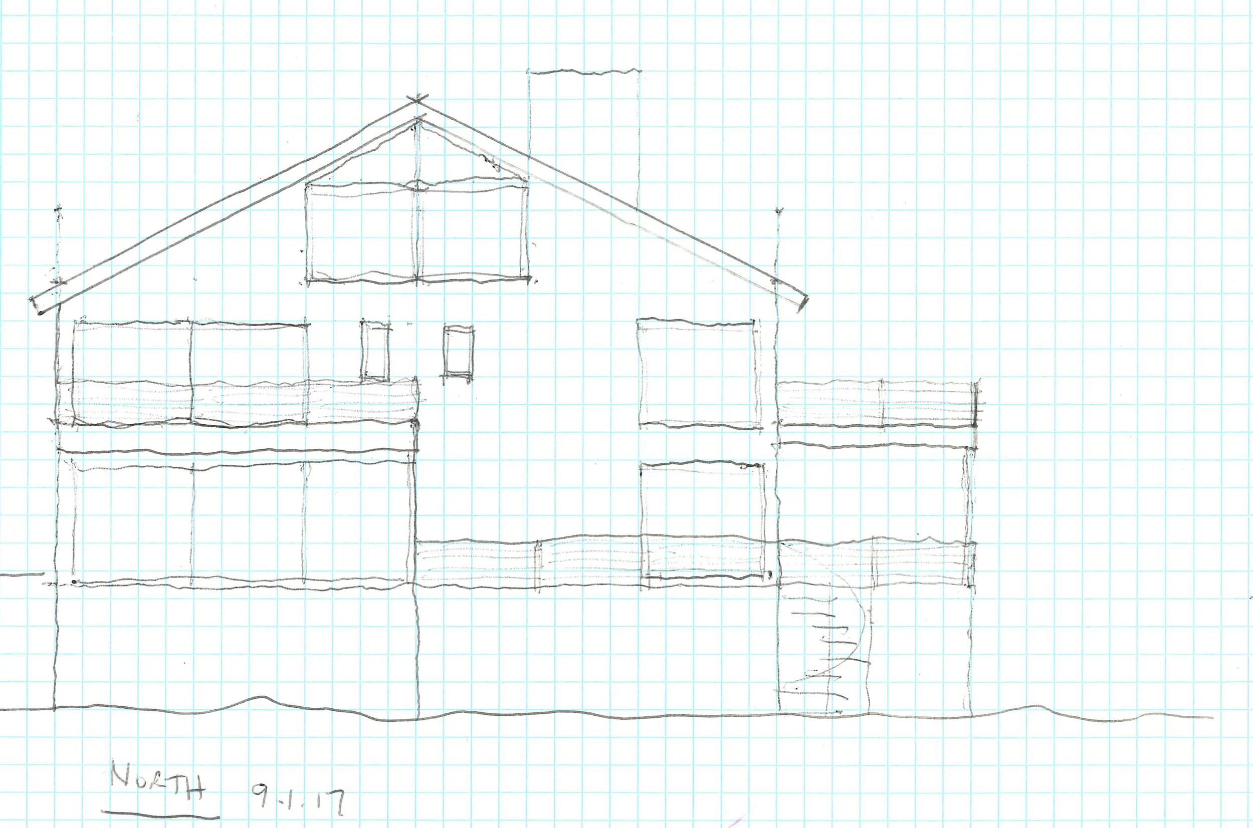 North elevation sketch of the new Granoff residence. Image courtesy Rich Granoff
