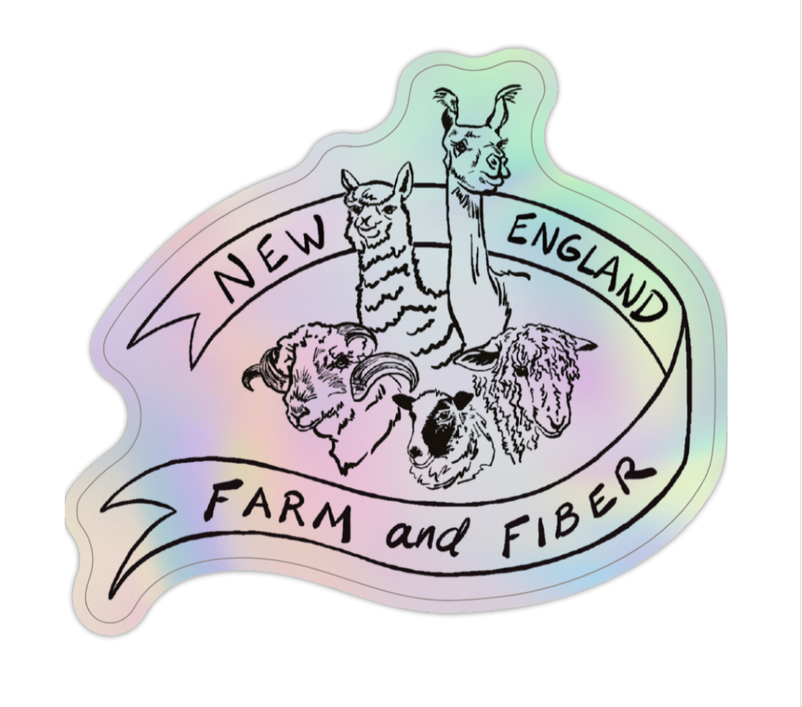New England Farm and Fiber Sticker Festive Fiber Animals