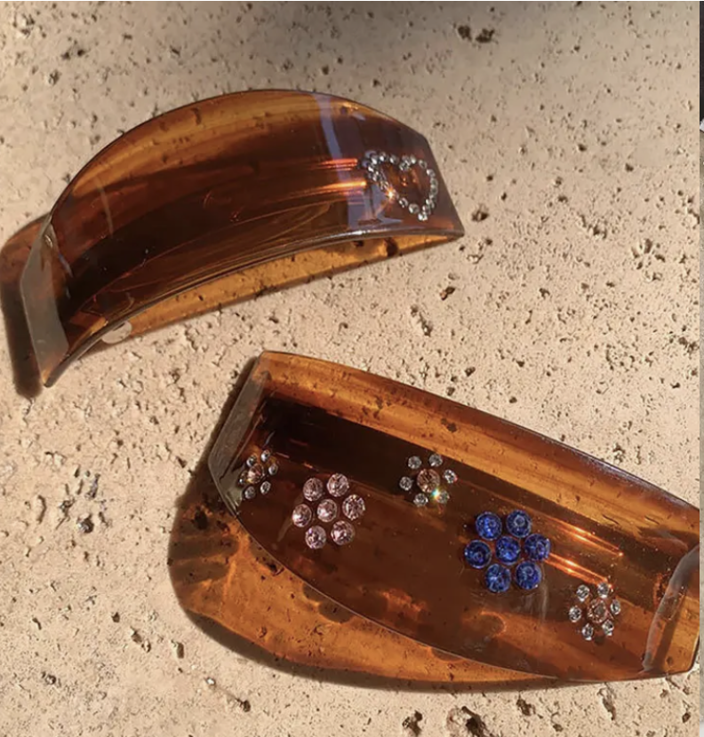 Tortoise Shell Crystal Barrettes Retro Hair Barrette.png