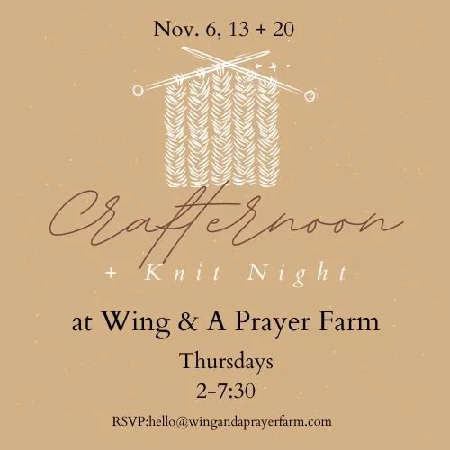 Thursday Crafternoons/Knit Nights