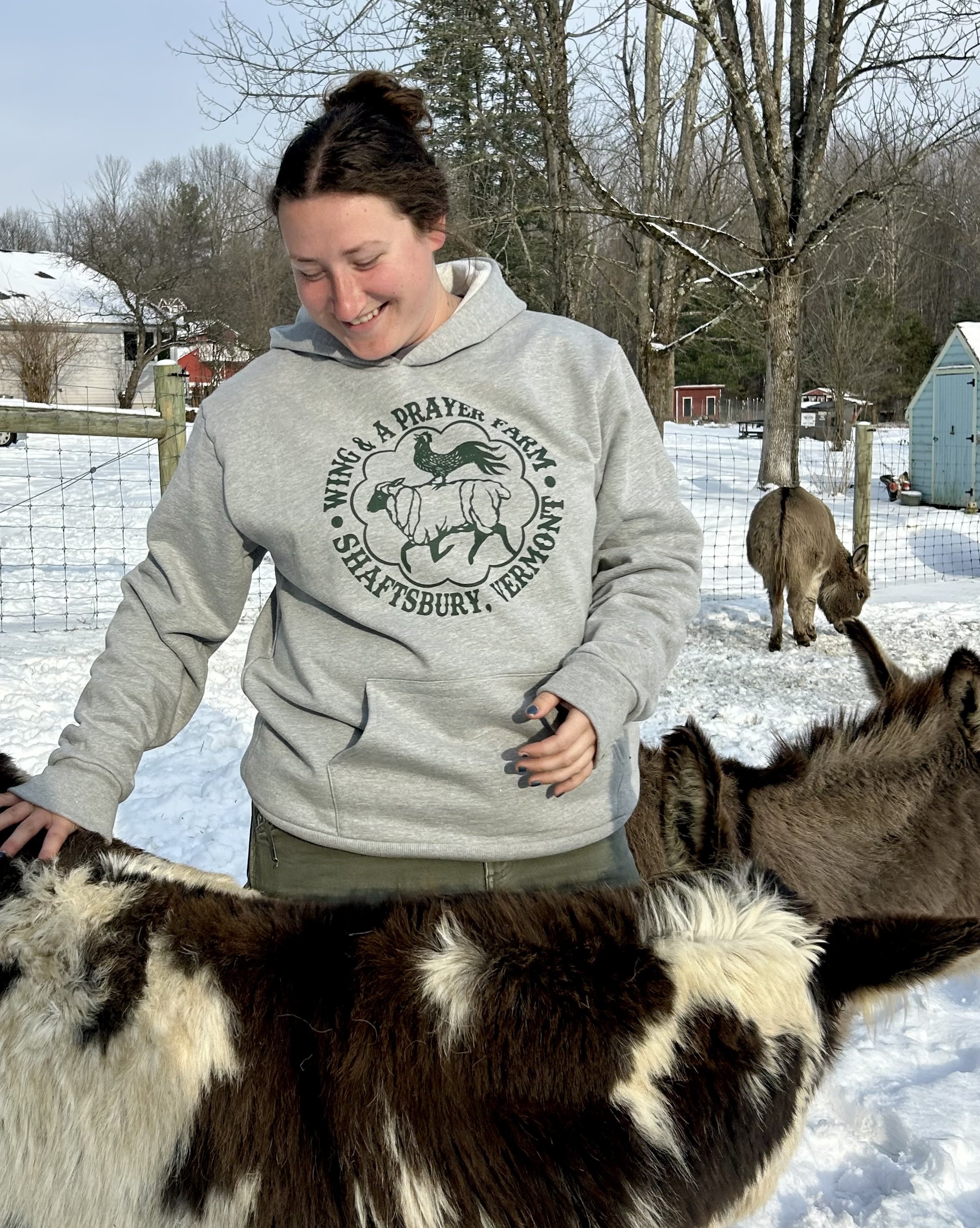 Nora and Donkeys new sweatshirt.jpg