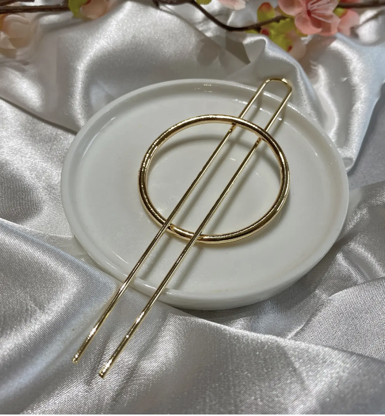 Minimalist Brass Hair Clip, French U Pin.png