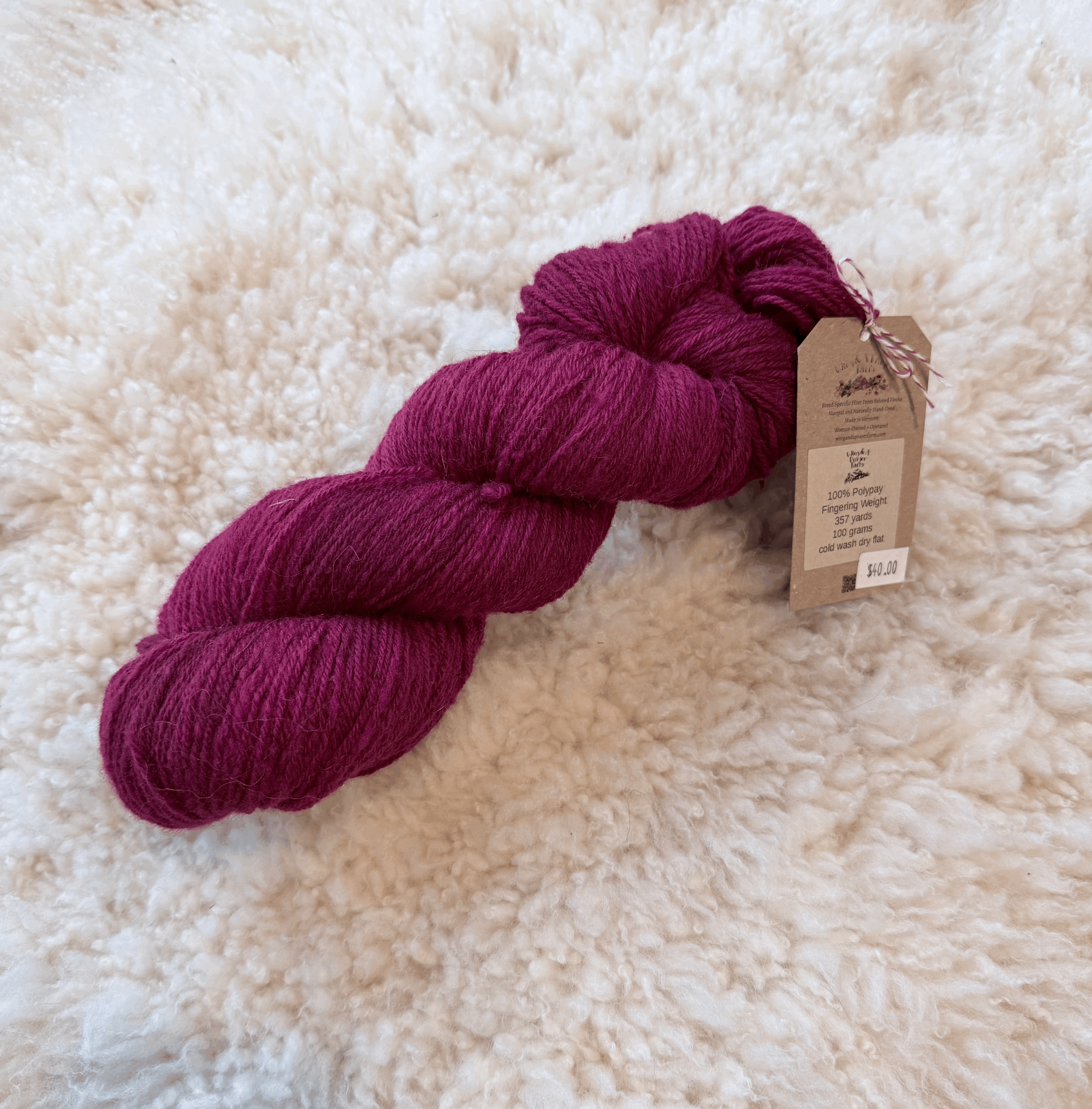 Natural Dyed Polypay Fingering Weight Yarn