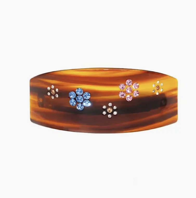 Tortoise Shell Retro Crystal Flower Hair Barrette.png