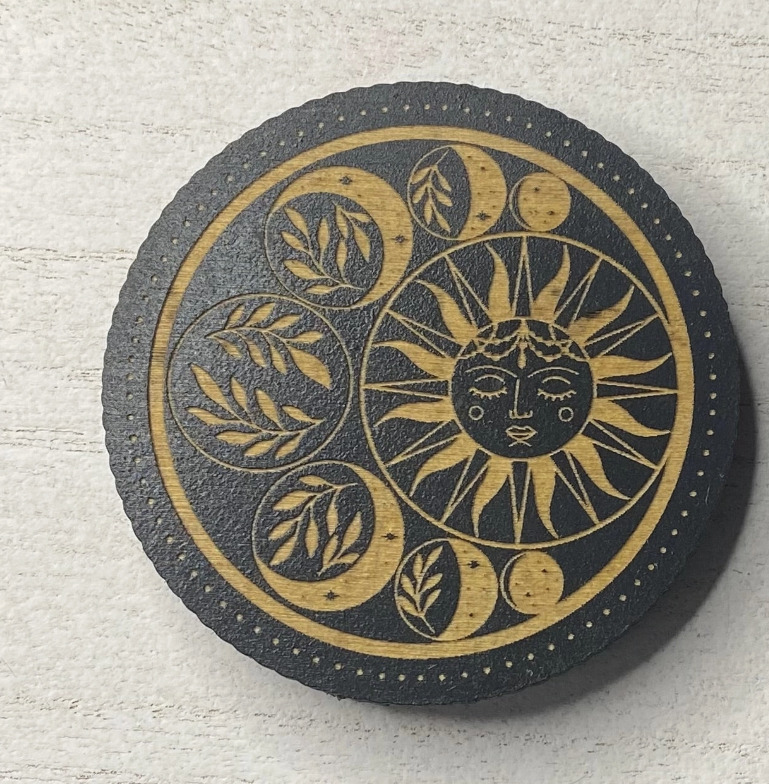 Harvest Moon Phase Wooden Magnet